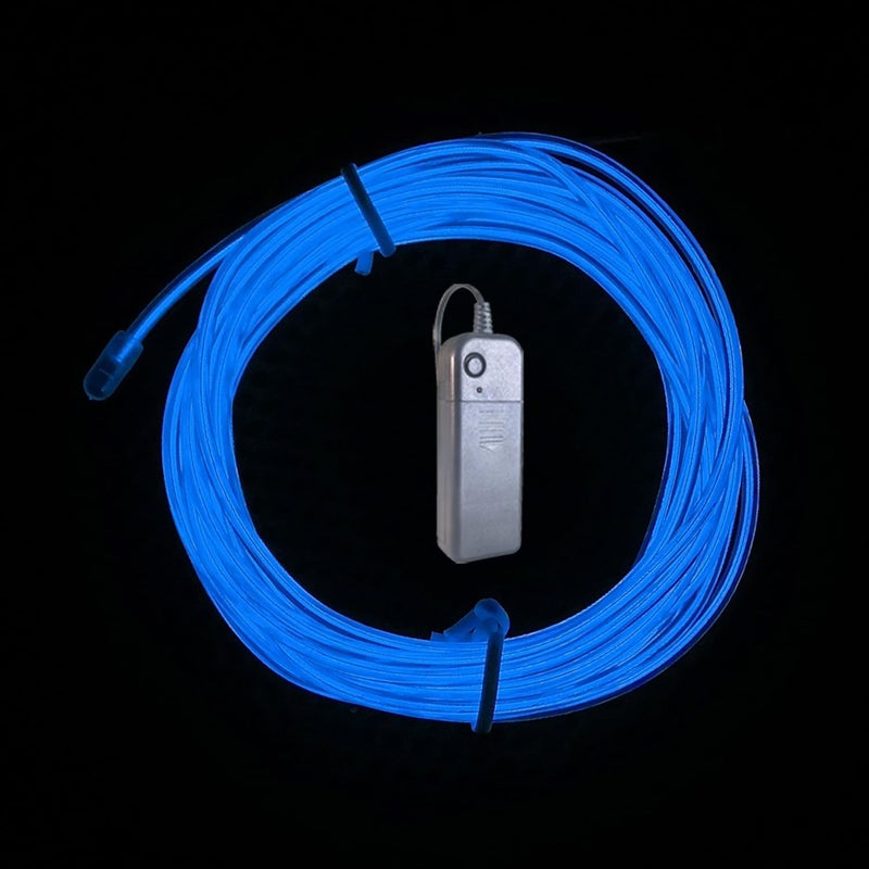 TiTiToo Blue 5m El Wire, Portable Battery Pack Neon Wire Cuttable Glowing Neon Lights for DIY Decoration - Image 1